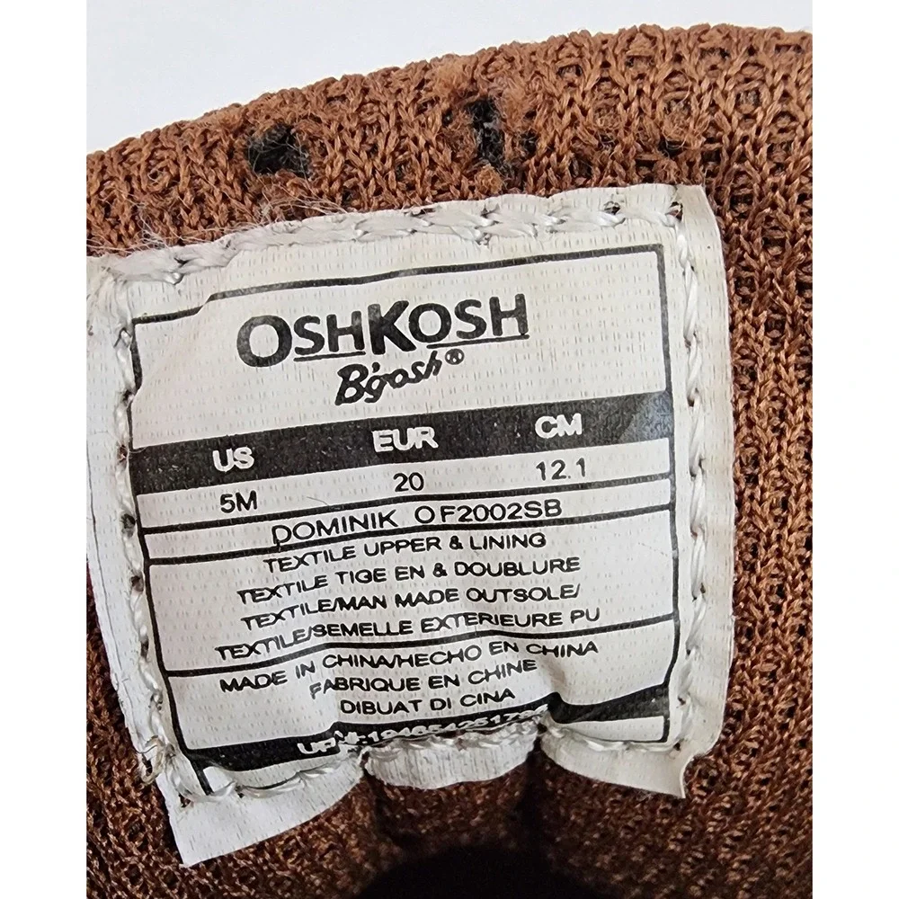 OshKosh B'Gosh Dominik Boots Kids Size 5M Toddler Brown High Top Sneakers